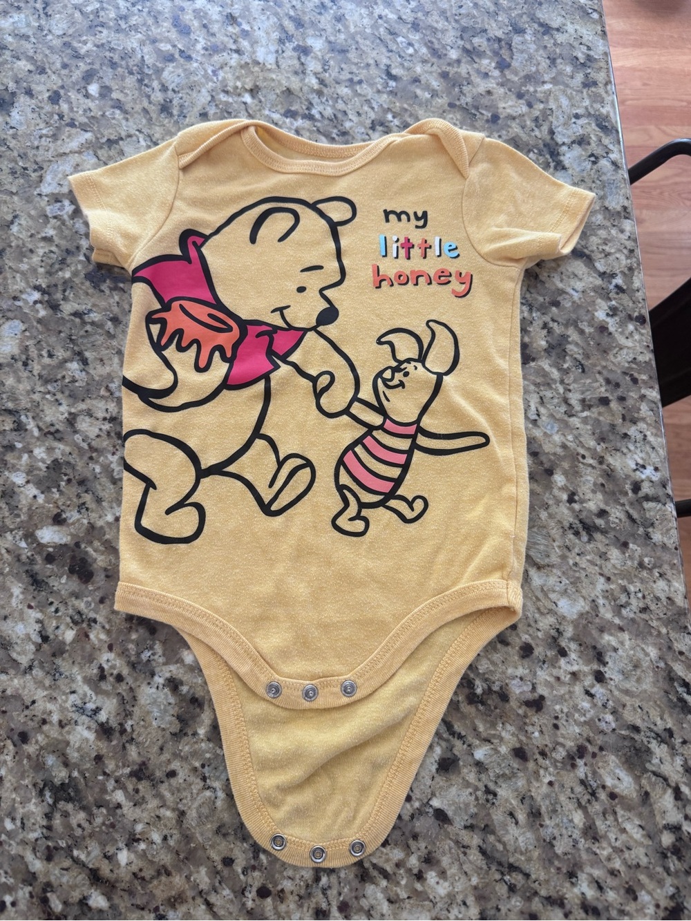 Disney Yellow Winnie the Pooh & Piglet 'My Little Honey' Bodysuit